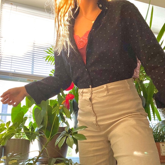 American Eagle Black Button Up - Picture 2 of 2